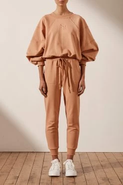 Shona Joy SJ LOGO BATWING SWEATER - DESERT ROSE TOPS