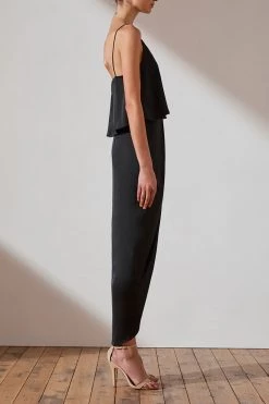 Shona Joy LUXE COCKTAIL FRILL DRESS - ONYX DRESSES