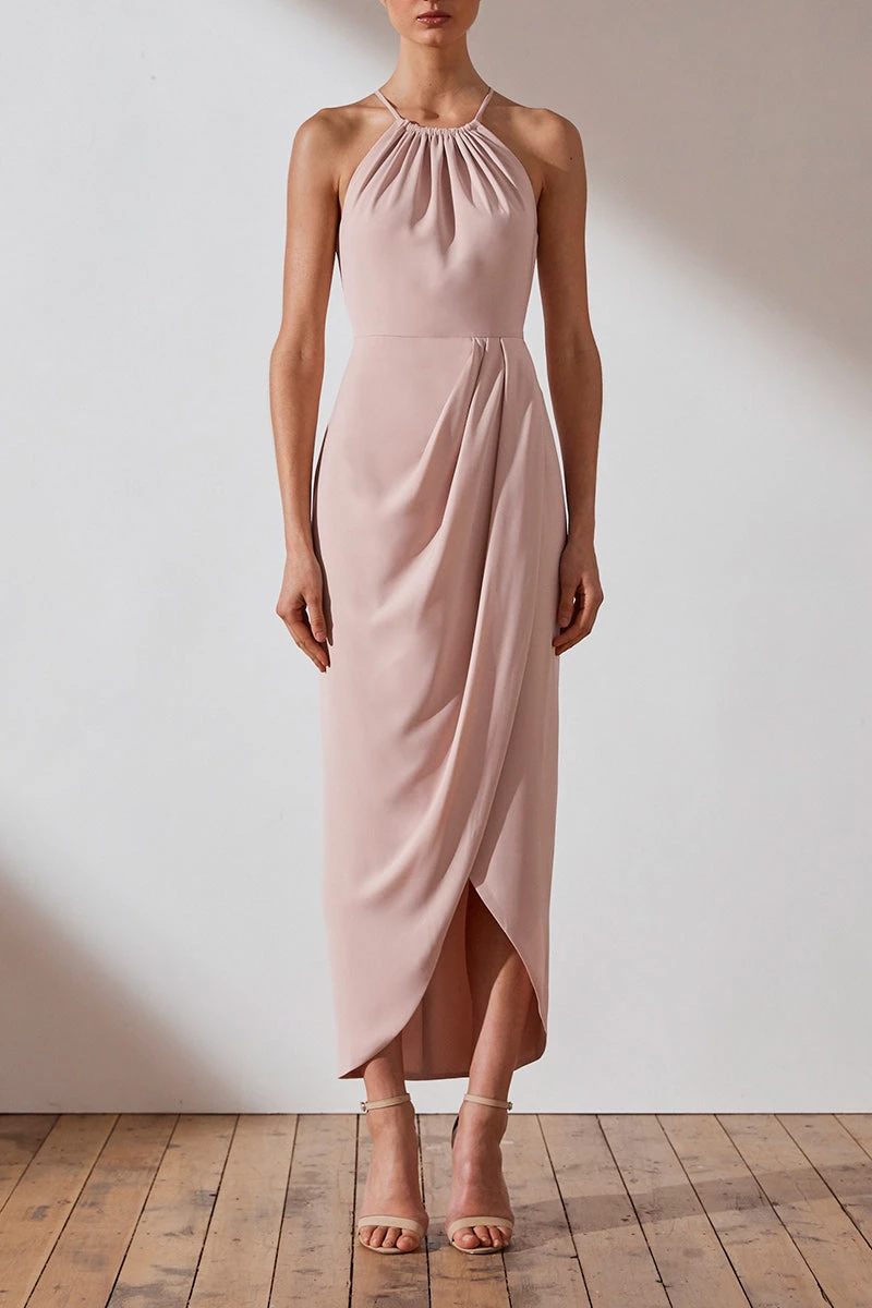 Shona Joy DRESSES CORE HIGH NECK RUCHED DRESS - BALLET 4 Shona Joy DRESSES CORE HIGH NECK RUCHED DRESS - BALLET