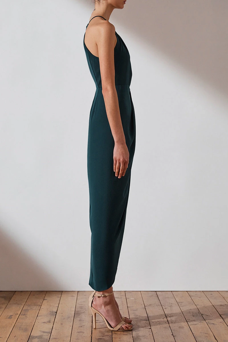 Shona Joy DRESSES CORE HIGH NECK RUCHED DRESS - SEAWEED 4 Shona Joy DRESSES CORE HIGH NECK RUCHED DRESS - SEAWEED