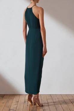 Shona Joy DRESSES CORE HIGH NECK RUCHED DRESS - SEAWEED 9 Shona Joy DRESSES CORE HIGH NECK RUCHED DRESS - SEAWEED