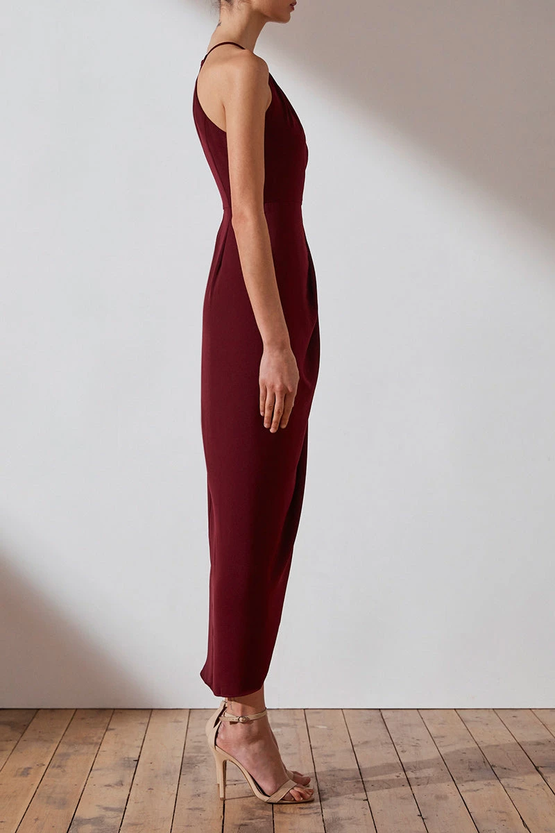 Shona Joy CORE HIGH NECK RUCHED DRESS - BURGUNDY DRESSES 4 Shona Joy CORE HIGH NECK RUCHED DRESS - BURGUNDY DRESSES
