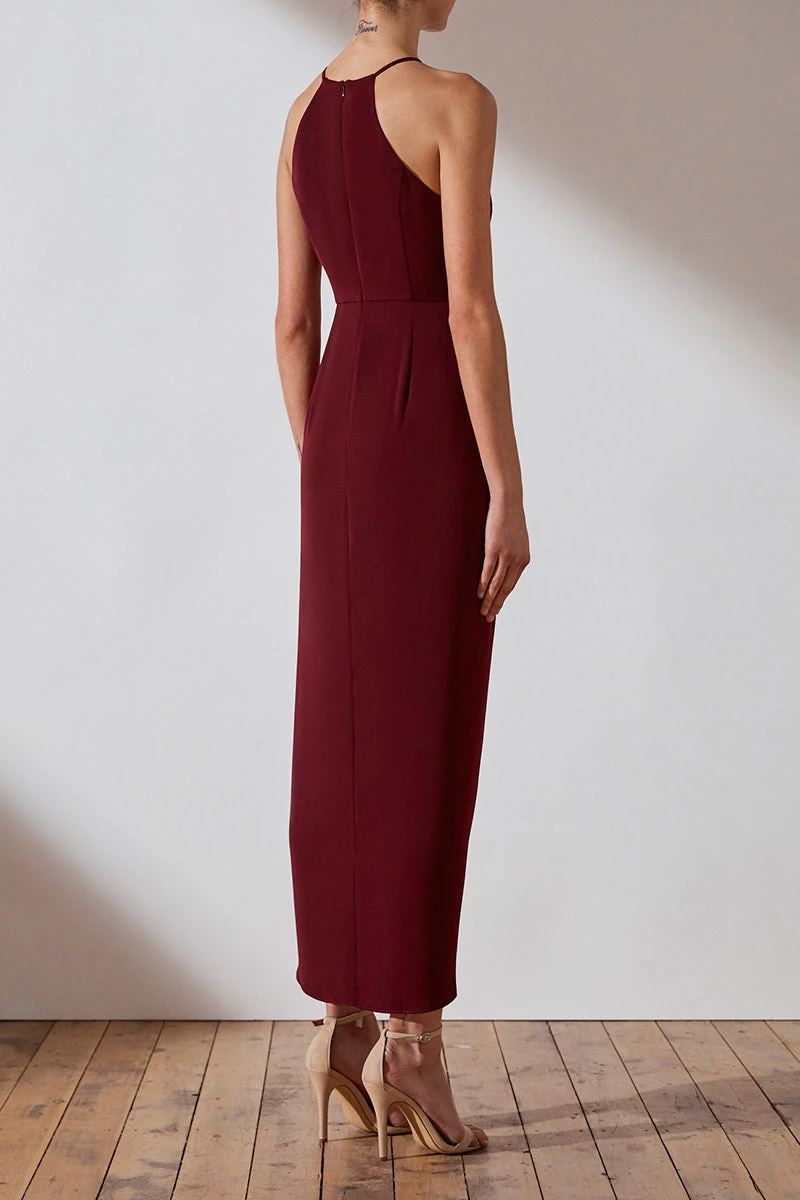 Shona Joy CORE HIGH NECK RUCHED DRESS - BURGUNDY DRESSES 5 Shona Joy CORE HIGH NECK RUCHED DRESS - BURGUNDY DRESSES