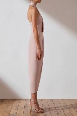 Shona Joy CORE KNOT DRAPED DRESS - BALLET