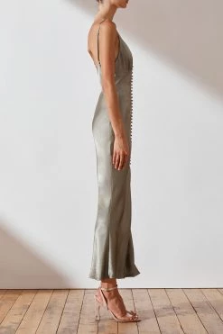 Shona Joy LA LUNE BIAS SLIP DRESS - SAGE