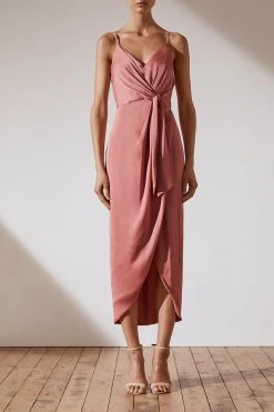 Shona Joy DRESSES LUXE TIE FRONT COCKTAIL DRESS - ROSE 8 Shona Joy DRESSES LUXE TIE FRONT COCKTAIL DRESS - ROSE