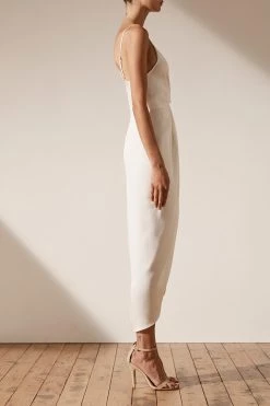 Shona Joy LUXE TIE FRONT COCKTAIL DRESS - IVORY DRESSES