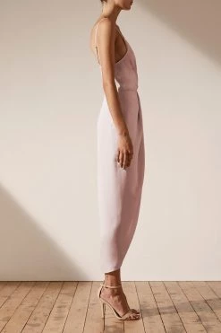 Shona Joy LUXE TIE FRONT COCKTAIL DRESS - PORCELAIN