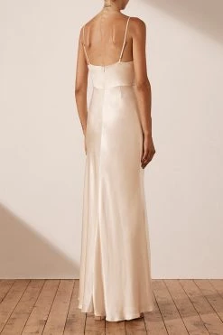 Shona Joy LA LUNE CROSS DRAPED MAXI DRESS - CREAM BEST SELLERS