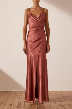 Shona Joy LA LUNE CROSS DRAPED MAXI DRESS - TERRACOTTA DRESSES 7 Shona Joy LA LUNE CROSS DRAPED MAXI DRESS - TERRACOTTA DRESSES