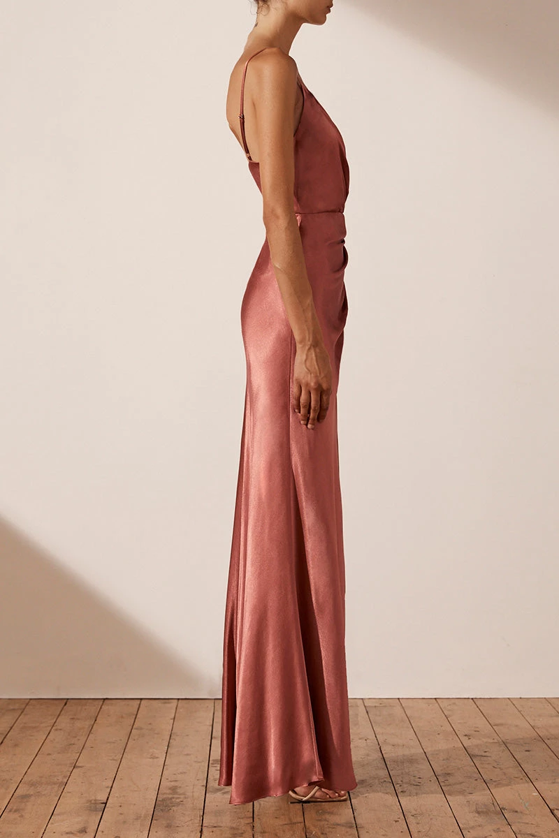 Shona Joy LA LUNE CROSS DRAPED MAXI DRESS - TERRACOTTA DRESSES 4 Shona Joy LA LUNE CROSS DRAPED MAXI DRESS - TERRACOTTA DRESSES