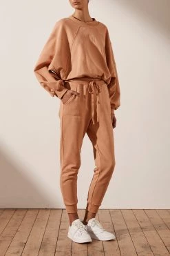 Shona Joy SJ LOGO BATWING SWEATER - DESERT ROSE TOPS