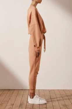 Shona Joy SJ LOGO BATWING SWEATER - DESERT ROSE TOPS