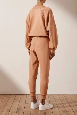 Shona Joy SJ LOGO BATWING SWEATER - DESERT ROSE TOPS