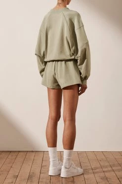 Shona Joy TOPS SJ LOGO BATWING SWEATER - SAGE