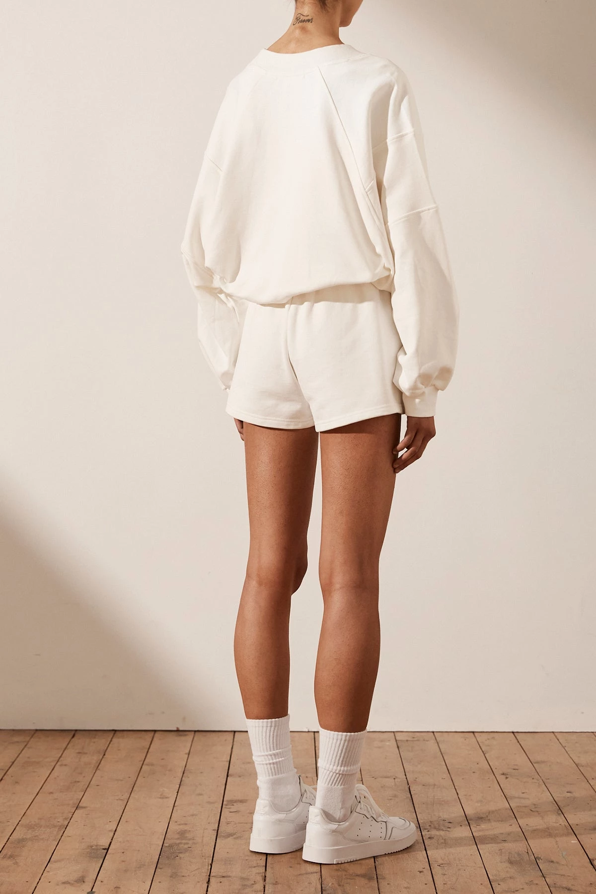 Shona Joy SJ LOGO BATWING SWEATER - IVORY TOPS 6 Shona Joy SJ LOGO BATWING SWEATER - IVORY TOPS