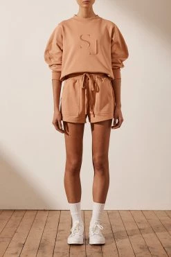 Shona Joy SJ LOGO SWEATER - DESERT ROSE TOPS