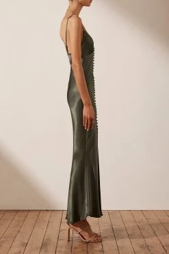 Shona Joy DRESSES LA LUNE BIAS SLIP DRESS - OLIVE 10 Shona Joy DRESSES LA LUNE BIAS SLIP DRESS - OLIVE