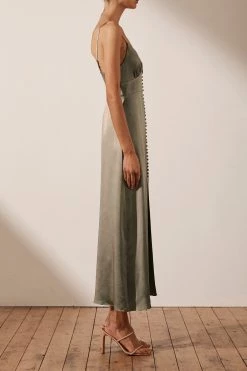 Shona Joy DRESSES LA LUNE COCKTAIL MIDI DRESS - SAGE 8 Shona Joy DRESSES LA LUNE COCKTAIL MIDI DRESS - SAGE