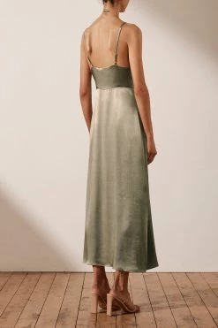 Shona Joy DRESSES LA LUNE COCKTAIL MIDI DRESS - SAGE 9 Shona Joy DRESSES LA LUNE COCKTAIL MIDI DRESS - SAGE