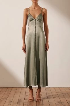 Shona Joy DRESSES LA LUNE COCKTAIL MIDI DRESS - SAGE