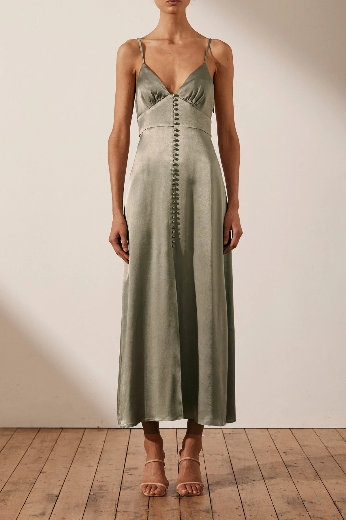 Shona Joy DRESSES LA LUNE COCKTAIL MIDI DRESS - SAGE 2 Shona Joy DRESSES LA LUNE COCKTAIL MIDI DRESS - SAGE