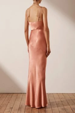 Shona Joy DRESSES LA LUNE BIAS COWL MAXI DRESS - ROSÉ