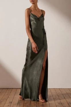 Shona Joy DRESSES LA LUNE BIAS COWL MAXI DRESS - OLIVE 11 Shona Joy DRESSES LA LUNE BIAS COWL MAXI DRESS - OLIVE