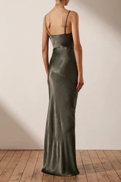Shona Joy DRESSES LA LUNE BIAS COWL MAXI DRESS - OLIVE 13 Shona Joy DRESSES LA LUNE BIAS COWL MAXI DRESS - OLIVE