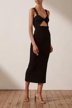 Shona Joy SIMONE FITTED CUT OUT MIDI DRESS - BLACK DRESSES 7 Shona Joy SIMONE FITTED CUT OUT MIDI DRESS - BLACK DRESSES