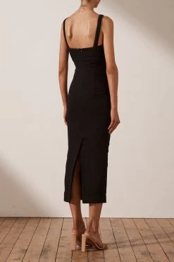 Shona Joy SIMONE FITTED CUT OUT MIDI DRESS - BLACK DRESSES 9 Shona Joy SIMONE FITTED CUT OUT MIDI DRESS - BLACK DRESSES