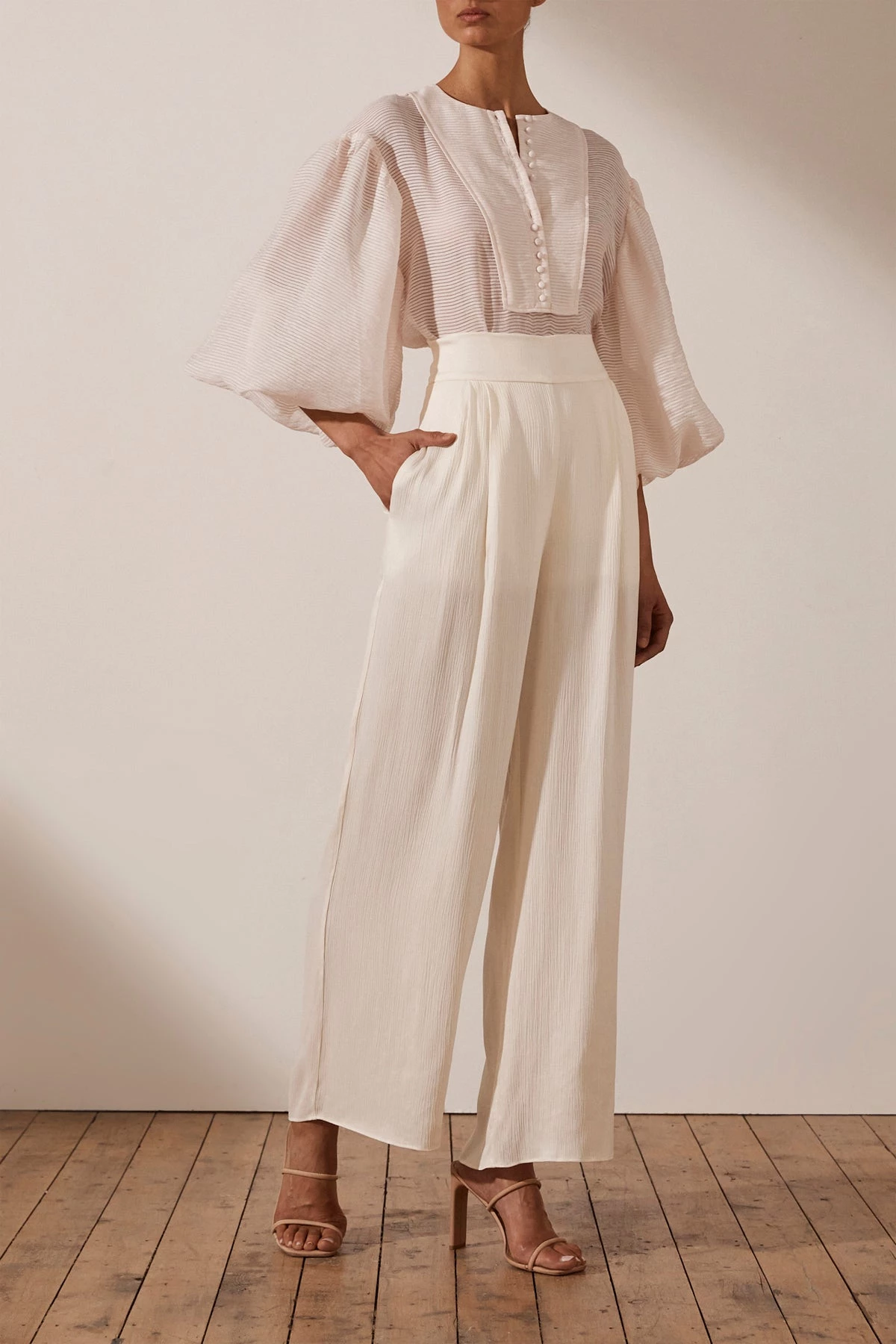 Shona Joy CHARLOTTE BALLOON SLEEVE BLOUSE - ECRU 6 Shona Joy CHARLOTTE BALLOON SLEEVE BLOUSE - ECRU