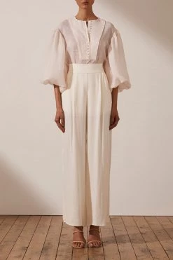 Shona Joy CHARLOTTE BALLOON SLEEVE BLOUSE - ECRU 12 Shona Joy CHARLOTTE BALLOON SLEEVE BLOUSE - ECRU