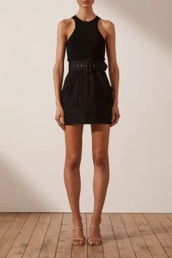 Shona Joy TOPS BASIC RACER BACK TOP - BLACK