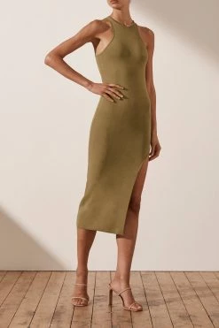 Shona Joy BASIC RACER BACK MIDI DRESS - BAY LEAF 9 Shona Joy BASIC RACER BACK MIDI DRESS - BAY LEAF