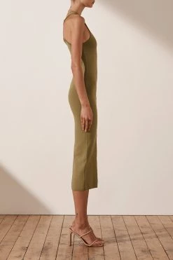 Shona Joy BASIC RACER BACK MIDI DRESS - BAY LEAF 10 Shona Joy BASIC RACER BACK MIDI DRESS - BAY LEAF