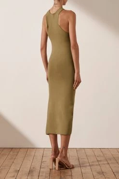 Shona Joy BASIC RACER BACK MIDI DRESS - BAY LEAF 11 Shona Joy BASIC RACER BACK MIDI DRESS - BAY LEAF