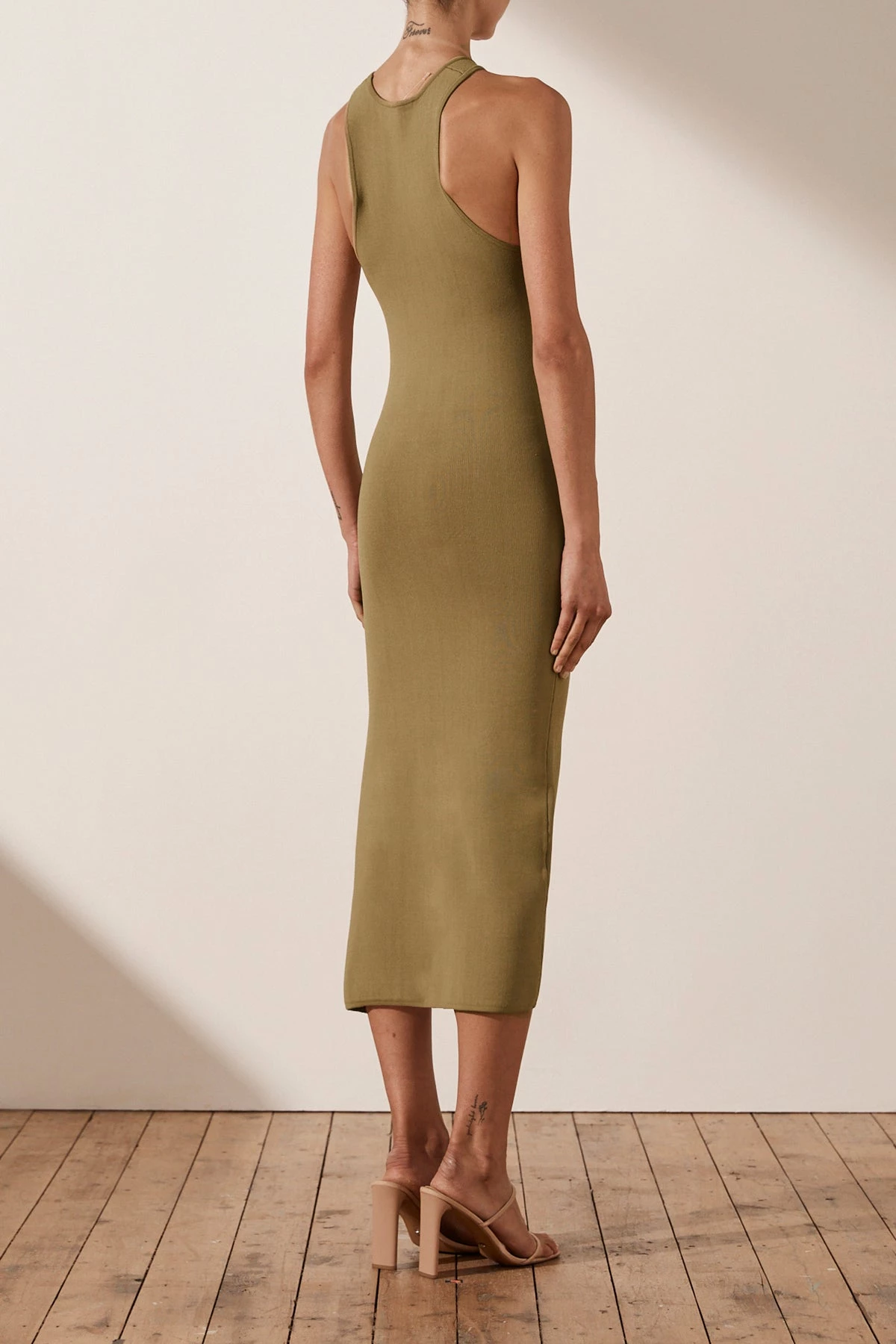 Shona Joy BASIC RACER BACK MIDI DRESS - BAY LEAF 6 Shona Joy BASIC RACER BACK MIDI DRESS - BAY LEAF