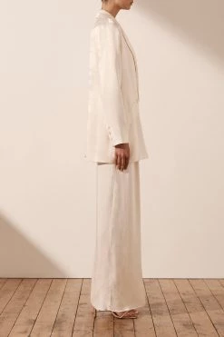 Shona Joy LA LUNE TUXEDO TROUSER - CREAM SHORTS & PANTS