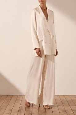 Shona Joy TOPS LA LUNE DOUBLE BREASTED BLAZER - CREAM