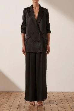 Shona Joy LA LUNE DOUBLE BREASTED BLAZER - BLACK 9 Shona Joy LA LUNE DOUBLE BREASTED BLAZER - BLACK