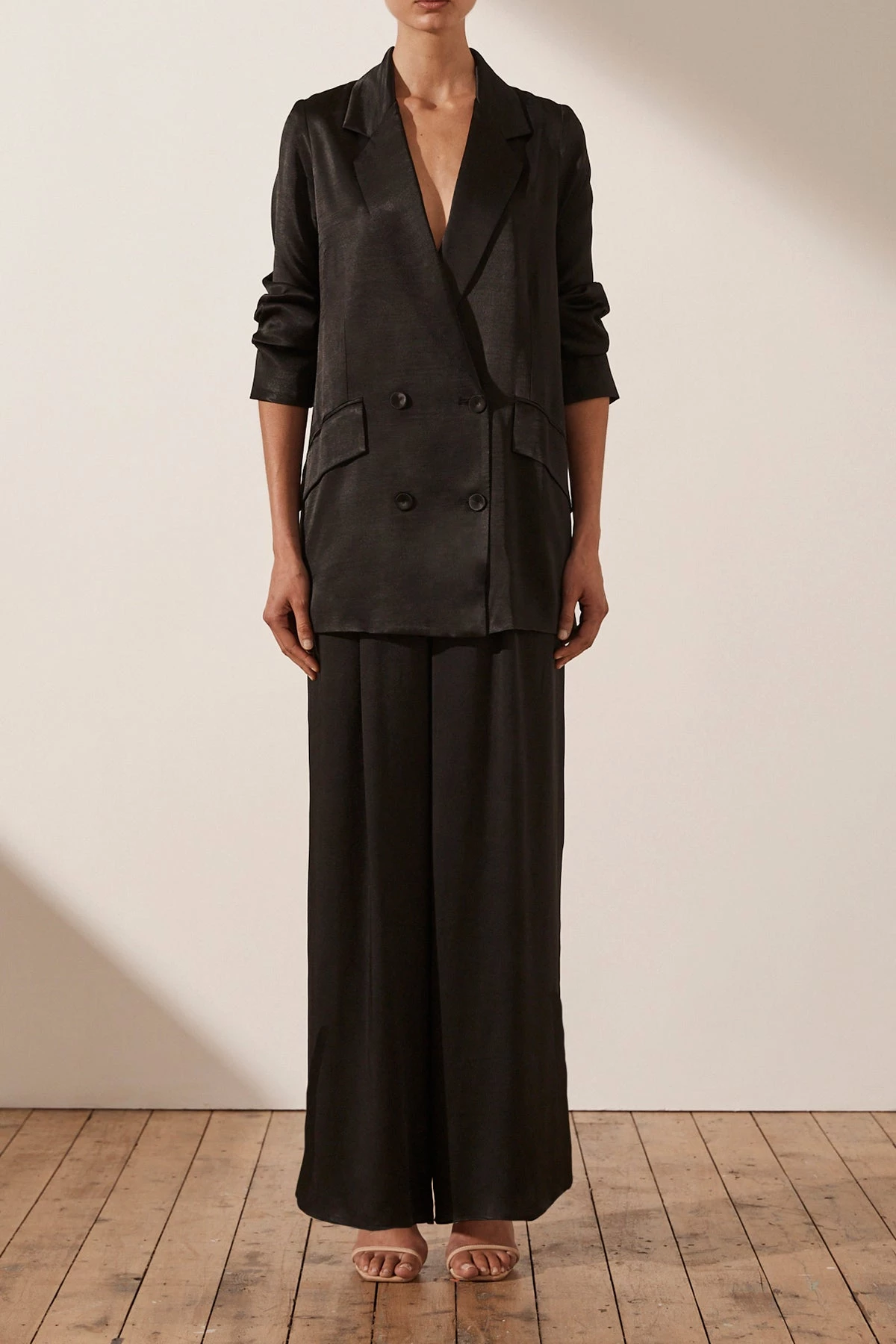 Shona Joy LA LUNE DOUBLE BREASTED BLAZER - BLACK 3 Shona Joy LA LUNE DOUBLE BREASTED BLAZER - BLACK