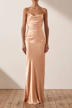 Shona Joy DRESSES LA LUNE LACE BACK MAXI DRESS - DESERT ROSE 8 Shona Joy DRESSES LA LUNE LACE BACK MAXI DRESS - DESERT ROSE