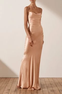 Shona Joy DRESSES LA LUNE LACE BACK MAXI DRESS - DESERT ROSE 9 Shona Joy DRESSES LA LUNE LACE BACK MAXI DRESS - DESERT ROSE