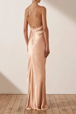 Shona Joy DRESSES LA LUNE LACE BACK MAXI DRESS - DESERT ROSE 11 Shona Joy DRESSES LA LUNE LACE BACK MAXI DRESS - DESERT ROSE