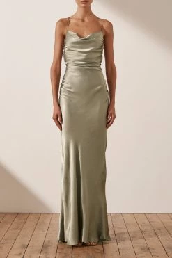 Shona Joy LA LUNE LACE BACK MAXI DRESS - SAGE