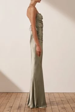 Shona Joy LA LUNE LACE BACK MAXI DRESS - SAGE