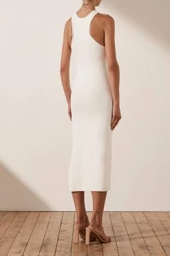 Shona Joy DRESSES BASIC RACER BACK MIDI DRESS - IVORY