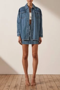 Shona Joy EMILY OVERSIZED SHIRT - INDIGO