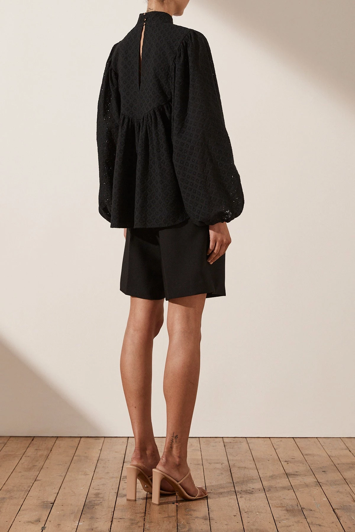 Shona Joy POPPY HIGH NECK BALLOON SLEEVE BLOUSE - BLACK TOPS 6 Shona Joy POPPY HIGH NECK BALLOON SLEEVE BLOUSE - BLACK TOPS